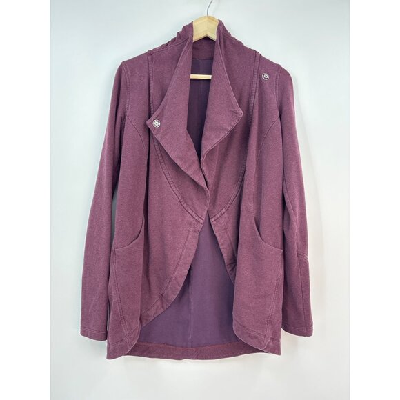 Lululemon That's A Wrap Cardigan Jacket Heathered Bordeaux Drama Plum Sz 4 - Picture 2 of 8